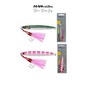 Hanfish Slap Slim Jigs 30 gr - Pink Zebra Glow