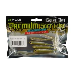 Ryuji Real Fish 8cm Silikon Yem (5 Adet) - SİLVER