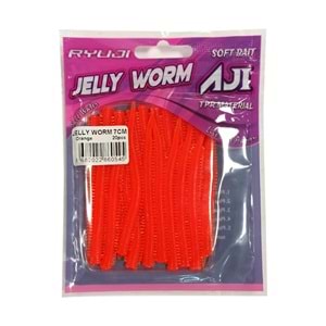 RYUJI JELLY WORM TPR 7.5CM, 20 Adet - YELLOW