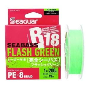 Seaguar Flash Green PE 8 Örgü Spin İp Misina 150mt Açık Yeşil - 1 PE 0.165 MM