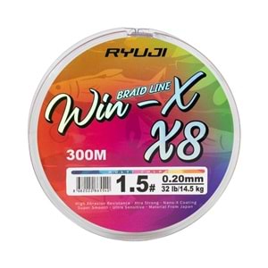 Ryuji WinX X8 300 Mt Multi Color İp Misina 0.13 Mm