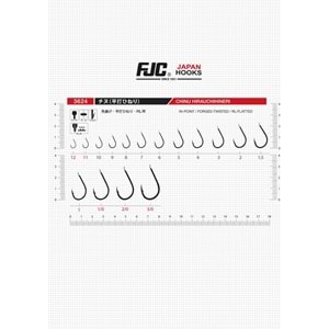 Fjc 3624 Chinu Hirauchihineri Black Nikel Olta İğnesi - 1/0