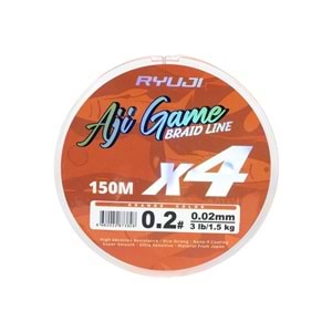 Ryuji Aji Game 4 X 150 Mt Orange İp Misina 0.02 MM