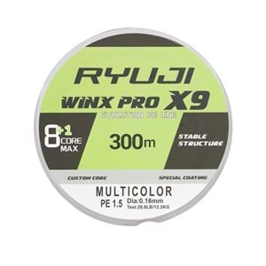 Ryuji Winx Pro X8+1 Multi Color İp Misina 300 Mt - 0.12 MM