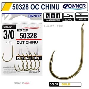 OWNER 50328 Cut Chinu Gold - 3/0
