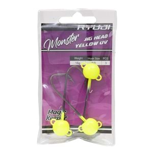 Ryuji Monster Jighead Yellow UV (3 Adet) - 10 GR 5/0