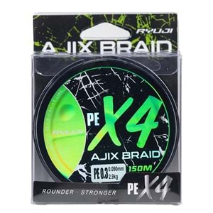 Ryuji Ajix Braid 4X 150 Mt White İp Misina - 0.2 PE 0.08 MM