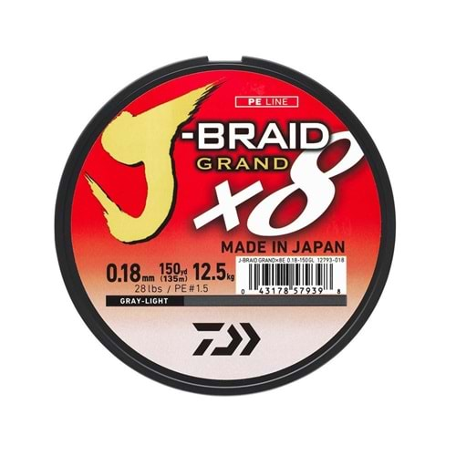 Daiwa JB Grand 8B 135 Metre Gray-Light 0,16 MM