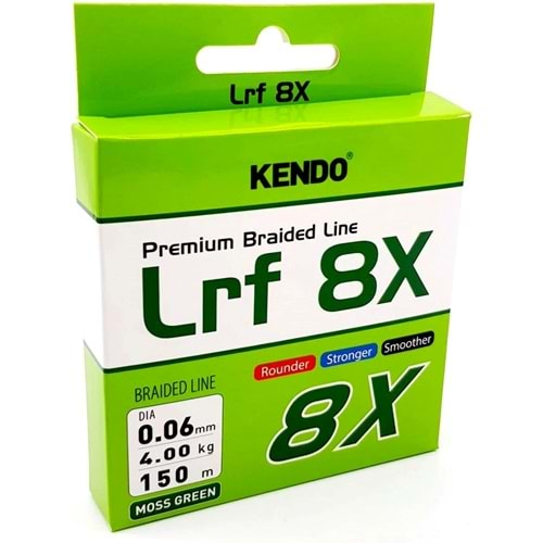 Kendo Lrf 8X Fighting 150 mt mm Örgü ip (Moss Green)