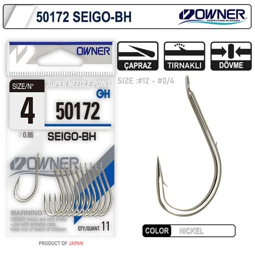 Owner 50172 Seigo-Bh Nickel White İğne No 2/0