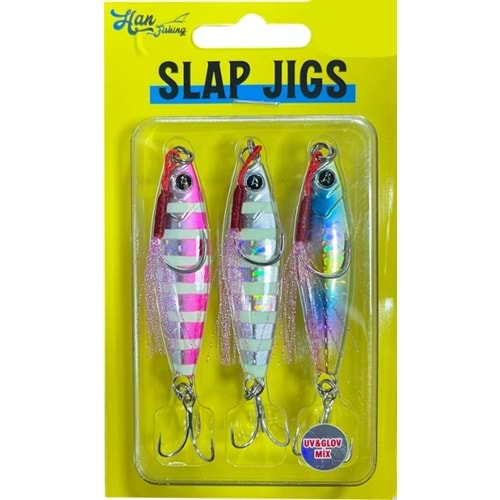 Hanfish Uv & Glow Mix Slap Jigs 30 GR