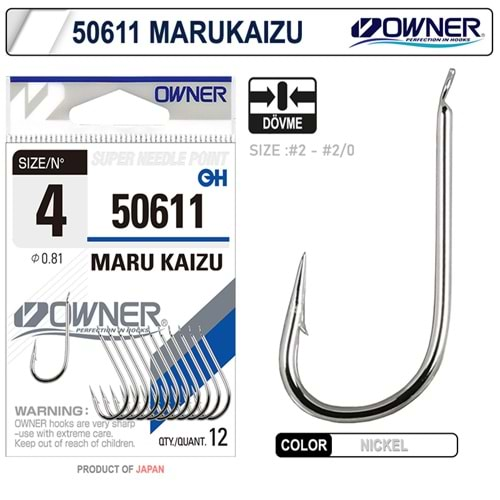 Owner 50611 Marukaizu İğne No 2/0