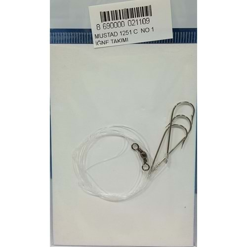 Mustad 1251 C 3'Lü İğne Takımı