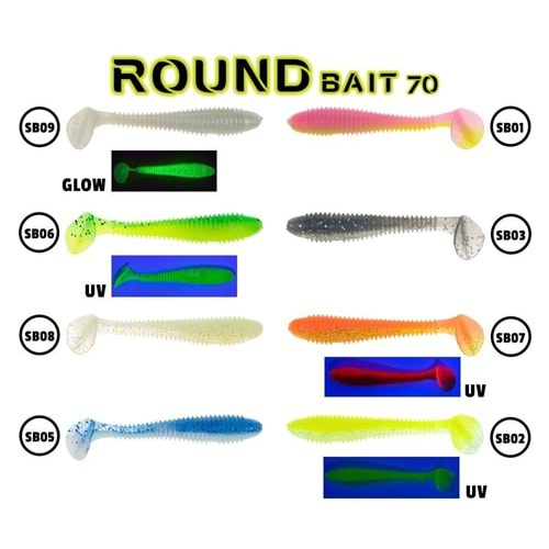 Fujin Round Bait 70 mm Silikon Balık ROUND 09