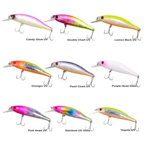 Ryuji Slalom Sinking 8cm 11gr Maket Yem RAİNBOW UV GLOW