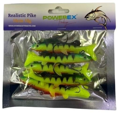 Powerex Realistic Pike Turna Model Kendinden Zokalı 10 cm 18gr. 5'li Paket