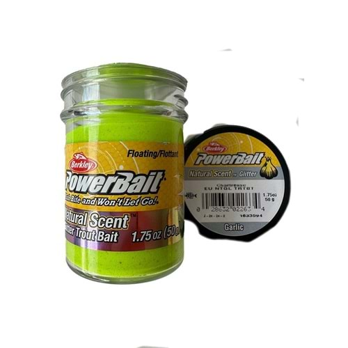 Berkley Power Bait Natural Scent Glitter Chartreuse Garlic