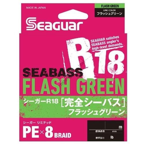 Seaguar Flash Green PE 8 Örgü Spin İp Misina 150mt Açık Yeşil - 1 PE 0.165 MM