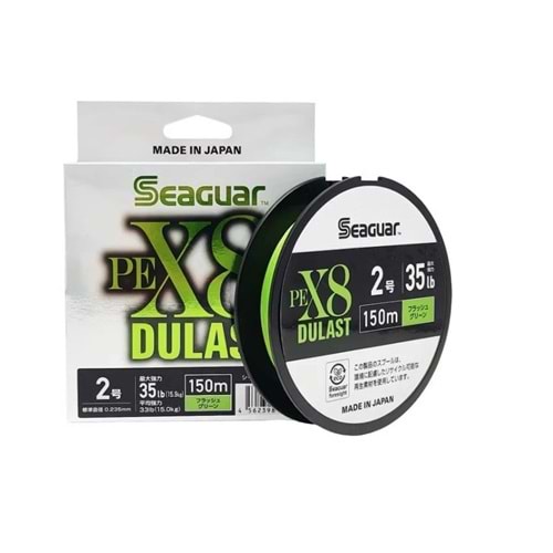 Seaguar Dulast PE 8 Örgü Spin İpi 150mt Flash Green - 0.6 PE 0.128 MM