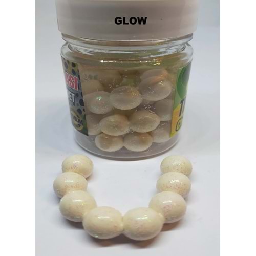 Renat Carp Trout Extra Somon Yumurtası Yüzen Alabalık Yemi Peynir Kokulu Simli 40 Adet Beyaz Glow
