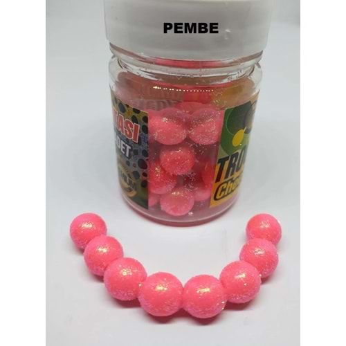 Renat Carp Trout Extra Somon Yumurtası Yüzen Alabalık Yemi Peynir Kokulu Simli 40 Adet Pembe