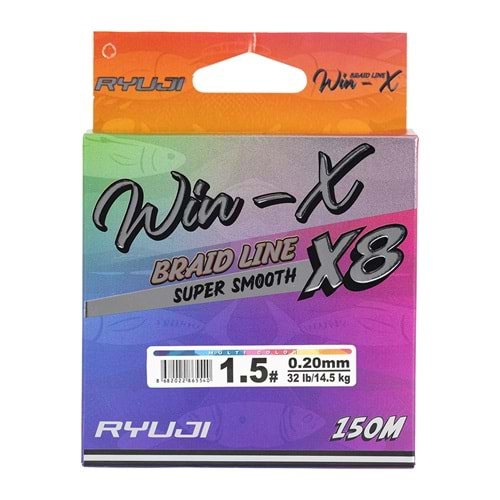Ryuji WinX X8 150 Mt Multi Color İp Misina 0.13 Mm