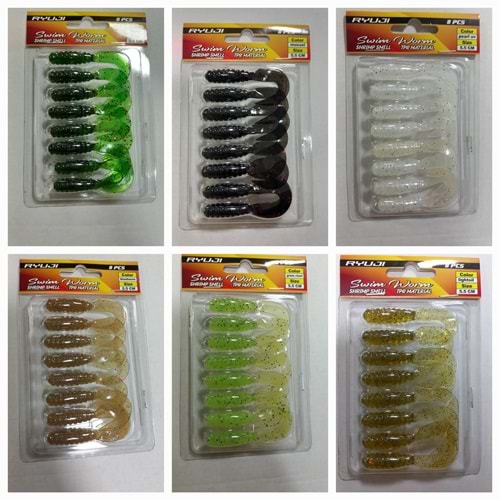 Ryuji Swim Worm 5.5 Cm TPR Kokulu Silikon Yem