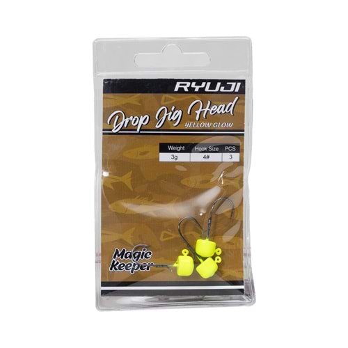 Ryuji Drop Jighead Yellow Glow (3 Adet)
