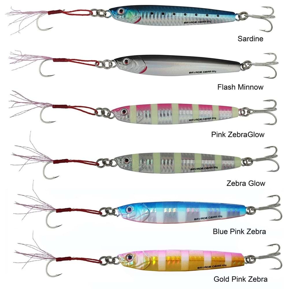 Savage gear 3D Slim Minnow 60 gr Jig Suni Yem Pink Zebra Glow