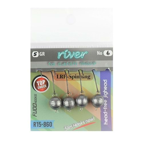 River Mafsallı Hareketli Jig Head 4 Adet İğneli- 3 GR NO 6