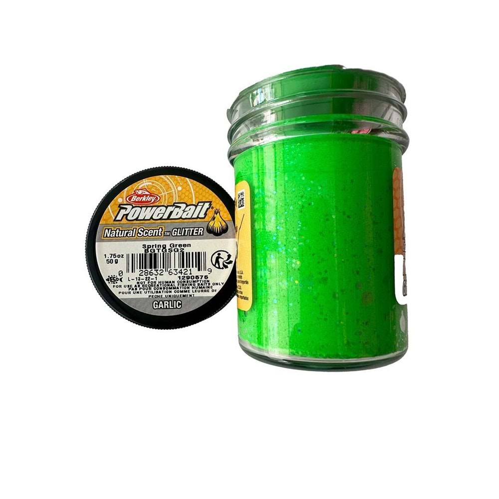 Berkley Power Bait Natural Scent Glitter Spring Green Garlic