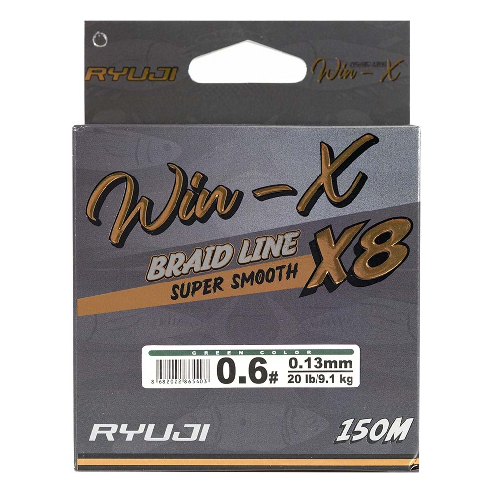 Ryuji WinX X8 150 Mt Green İp Misina 0.06 Mm