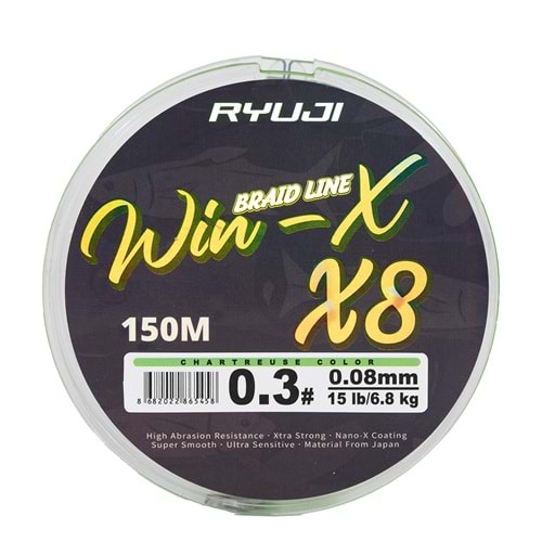 Ryuji Winx X8 150 Mt Chartreus İp Misina